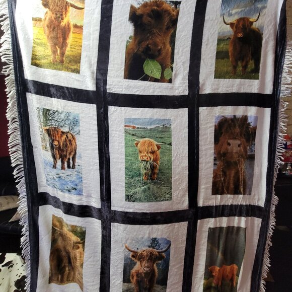 Highland Cow Blanket 9 Custom Photo Throw Blanket - Picture 4 of 15